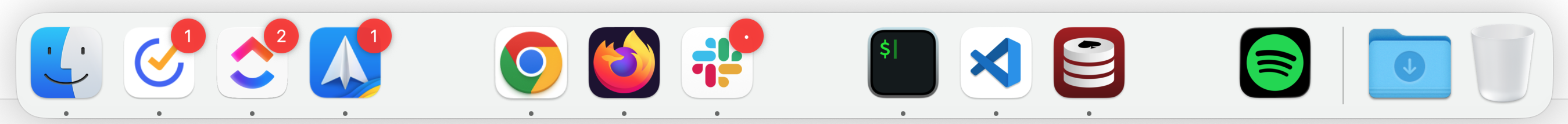 Screenshot of my dock