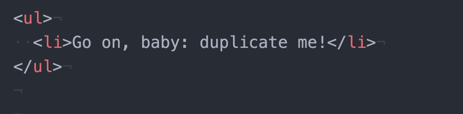 duplicating a line